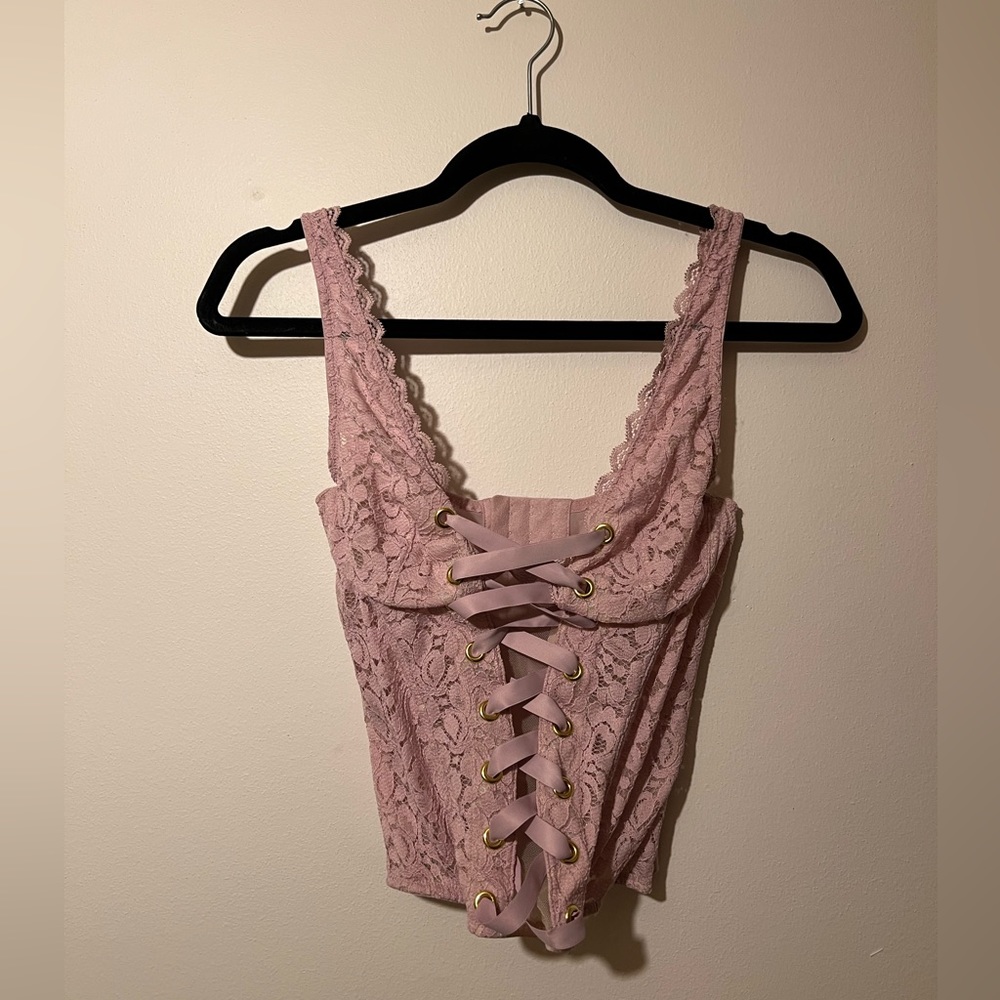 Victoria’s Secret Baby Pink Corset Boning top